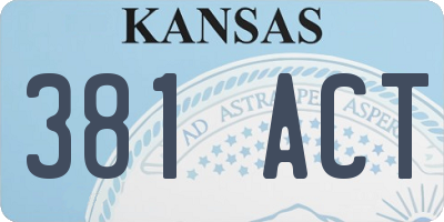 KS license plate 381ACT