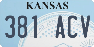KS license plate 381ACV