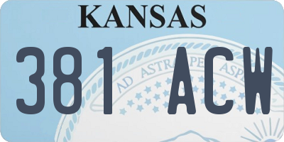 KS license plate 381ACW