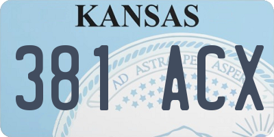KS license plate 381ACX