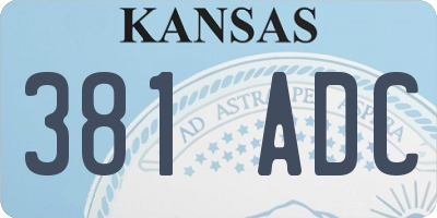 KS license plate 381ADC