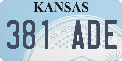 KS license plate 381ADE