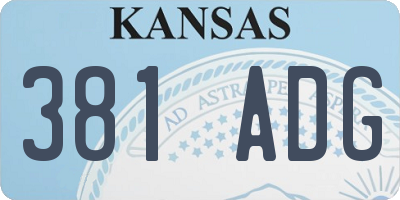 KS license plate 381ADG