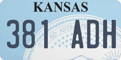 KS license plate 381ADH