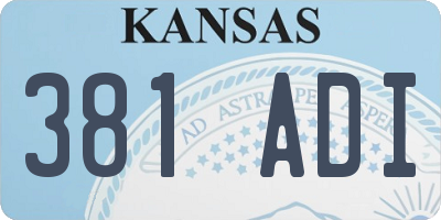 KS license plate 381ADI
