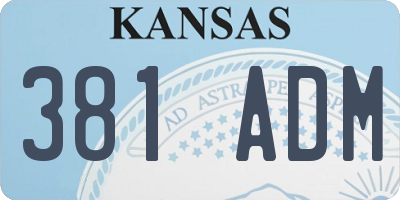 KS license plate 381ADM
