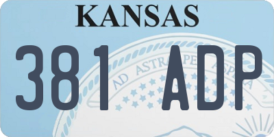 KS license plate 381ADP