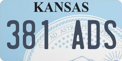 KS license plate 381ADS