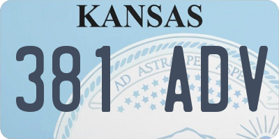 KS license plate 381ADV