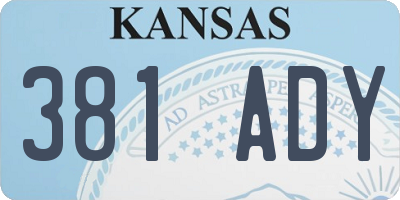 KS license plate 381ADY