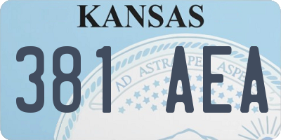 KS license plate 381AEA