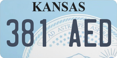 KS license plate 381AED
