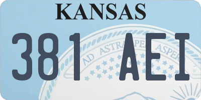 KS license plate 381AEI
