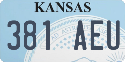 KS license plate 381AEU