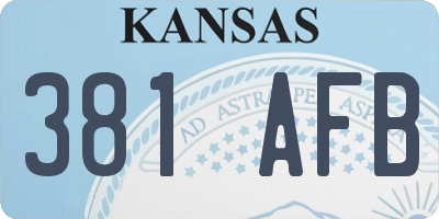 KS license plate 381AFB