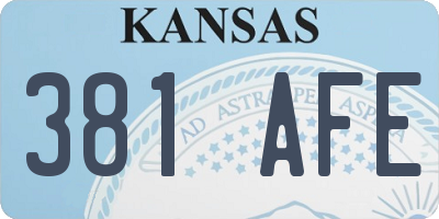 KS license plate 381AFE