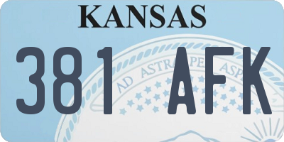 KS license plate 381AFK
