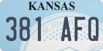 KS license plate 381AFQ