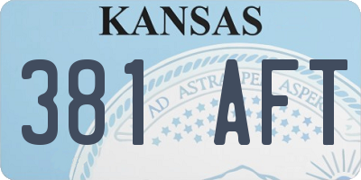 KS license plate 381AFT