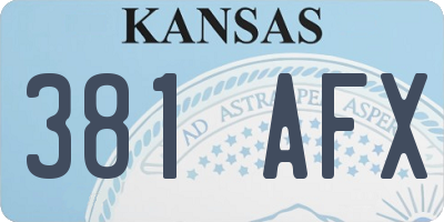 KS license plate 381AFX
