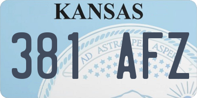 KS license plate 381AFZ