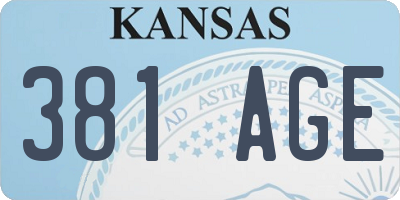 KS license plate 381AGE