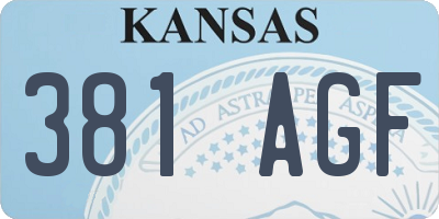 KS license plate 381AGF