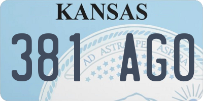KS license plate 381AGO