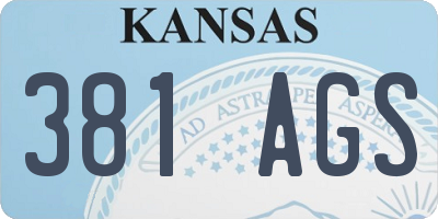 KS license plate 381AGS