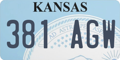 KS license plate 381AGW