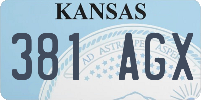 KS license plate 381AGX
