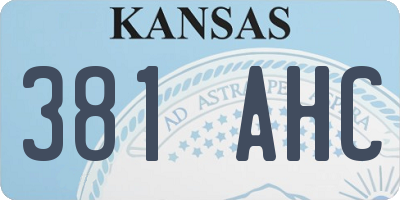 KS license plate 381AHC