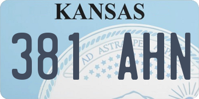 KS license plate 381AHN