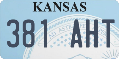 KS license plate 381AHT