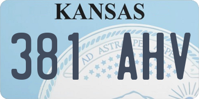 KS license plate 381AHV