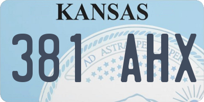 KS license plate 381AHX