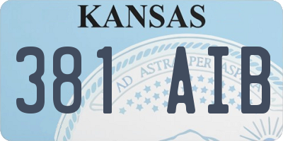 KS license plate 381AIB