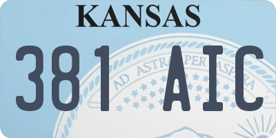 KS license plate 381AIC