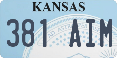 KS license plate 381AIM