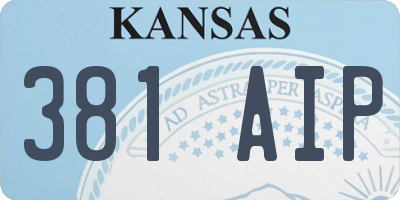 KS license plate 381AIP