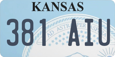 KS license plate 381AIU
