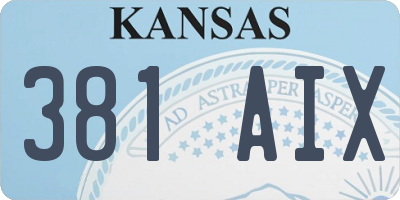 KS license plate 381AIX