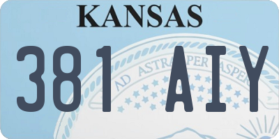 KS license plate 381AIY