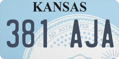 KS license plate 381AJA