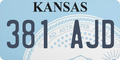 KS license plate 381AJD