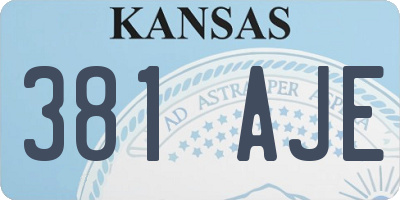 KS license plate 381AJE