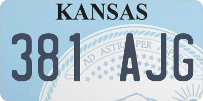 KS license plate 381AJG