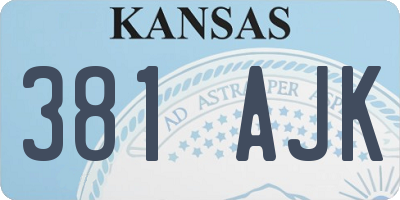KS license plate 381AJK