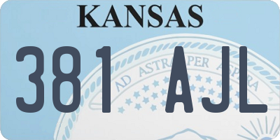 KS license plate 381AJL