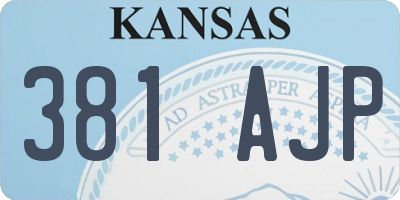 KS license plate 381AJP